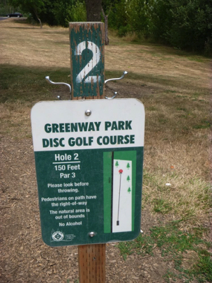 Greenway Park has a 3-hole [frisbee] disc golf course